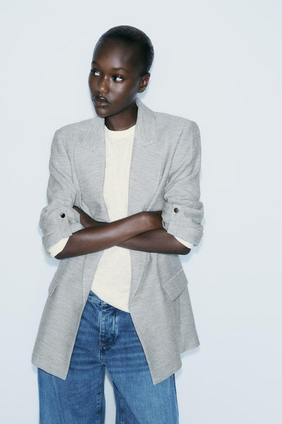 Brit & Boho™ I Hany Blazer with  Rolled-Up Sleeve