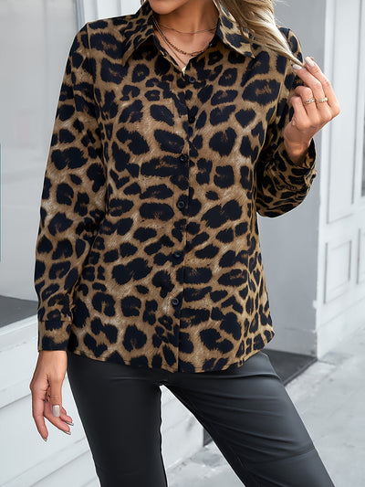 Viki - Leopard Print Polo Shirt