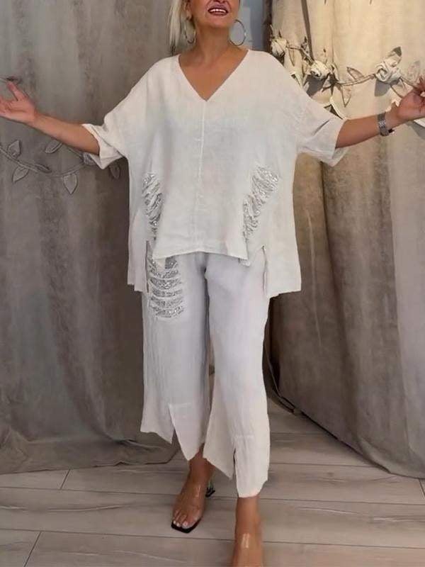 WHITE | Two-Piece Summer Outfit with Natural Elegance and Flowing Comfort for Days