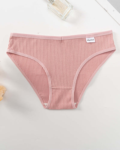 Sous-vêtements côtelés taille moyenne à haute élasticité pour femmes