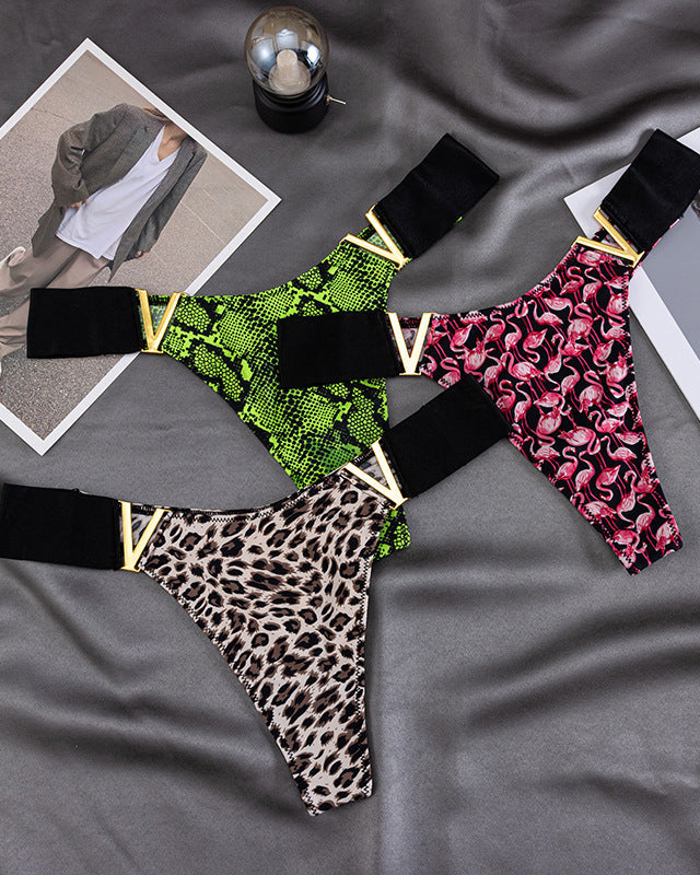 Leopard Print Ice Silk Seamless Briefs
