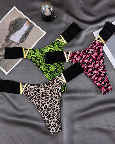 Leopard Print Ice Silk Seamless Briefs