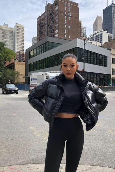 FIERCE | Puffer Vegan Leather Jacket