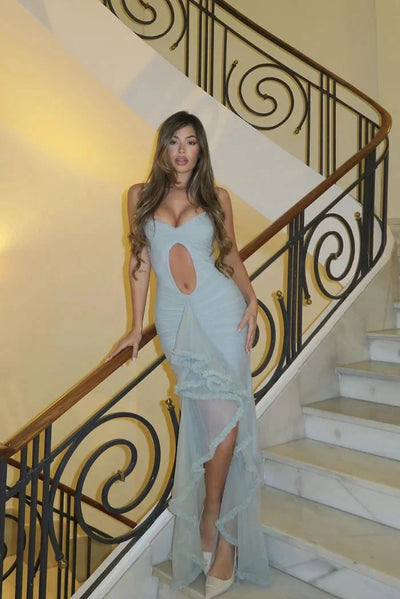 Brit & Boho™ I Eloise Cut-Out Ruffle Maxi Dress