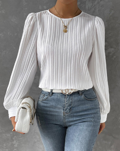 Viki – Textured Long Sleeve Blouse