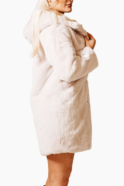 FAUX FUR HOODED TEDDY JACKET