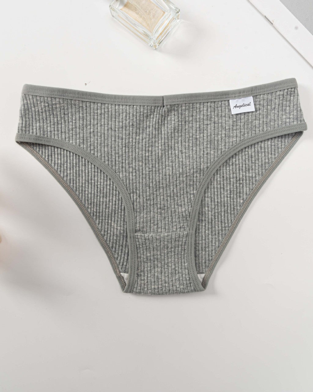 Sous-vêtements côtelés taille moyenne à haute élasticité pour femmes