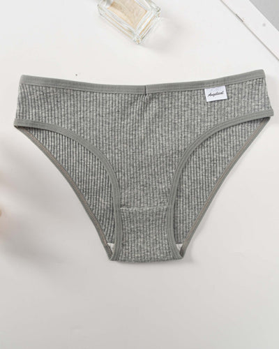 Sous-vêtements côtelés taille moyenne à haute élasticité pour femmes