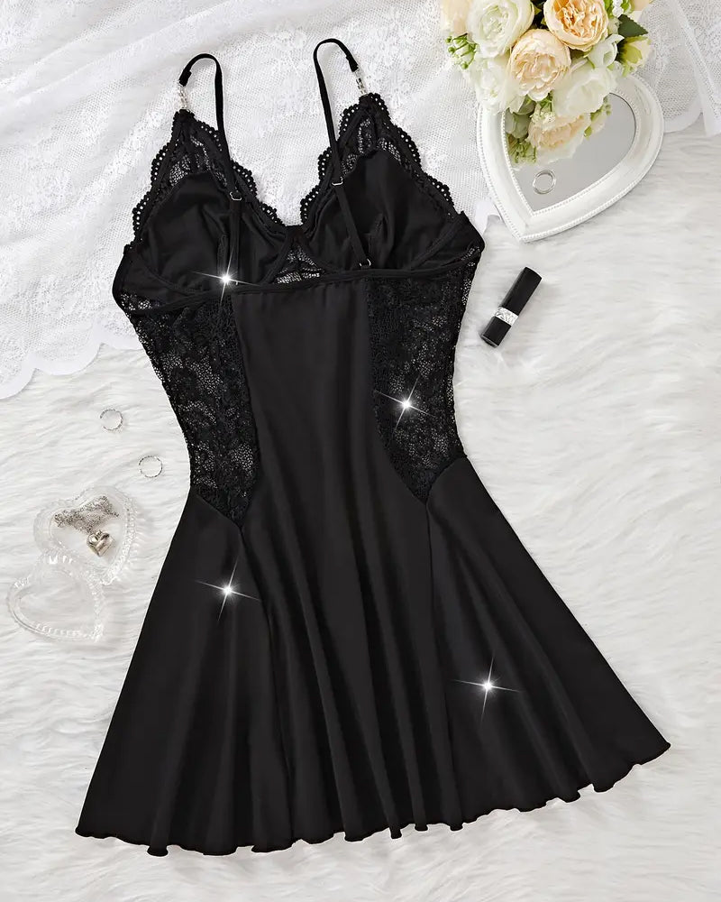 Chemise de nuit sexy à bretelles