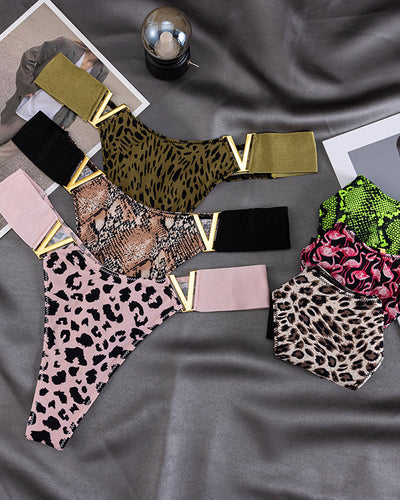 Leopard Print Ice Silk Seamless Briefs