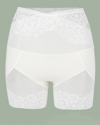 Legging taille haute en coton et dentelle pour le contrôle du ventre