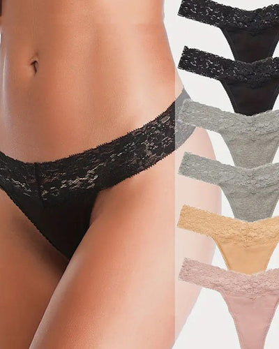 Low-Rise Thong Lace Briefs