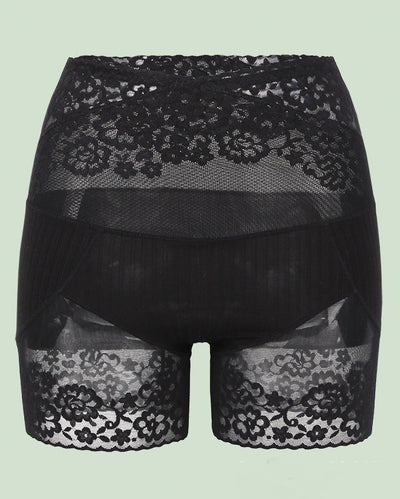 Legging taille haute en coton et dentelle pour le contrôle du ventre
