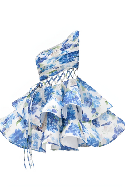 Daphne | One-Shoulder Floral Mini Dress