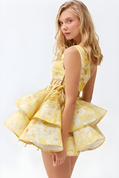 Daphne | One-Shoulder Floral Mini Dress