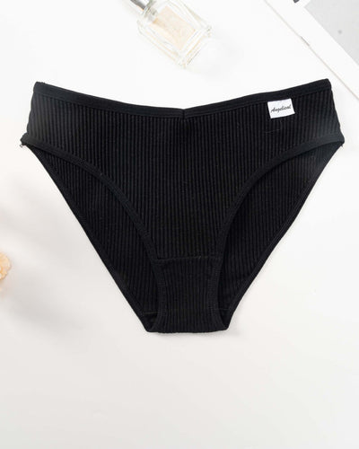 Sous-vêtements côtelés taille moyenne à haute élasticité pour femmes