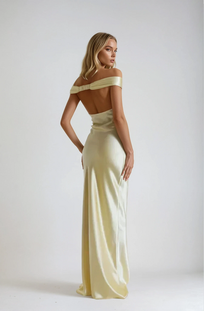 Emory | Backless Satin Maxi Dress