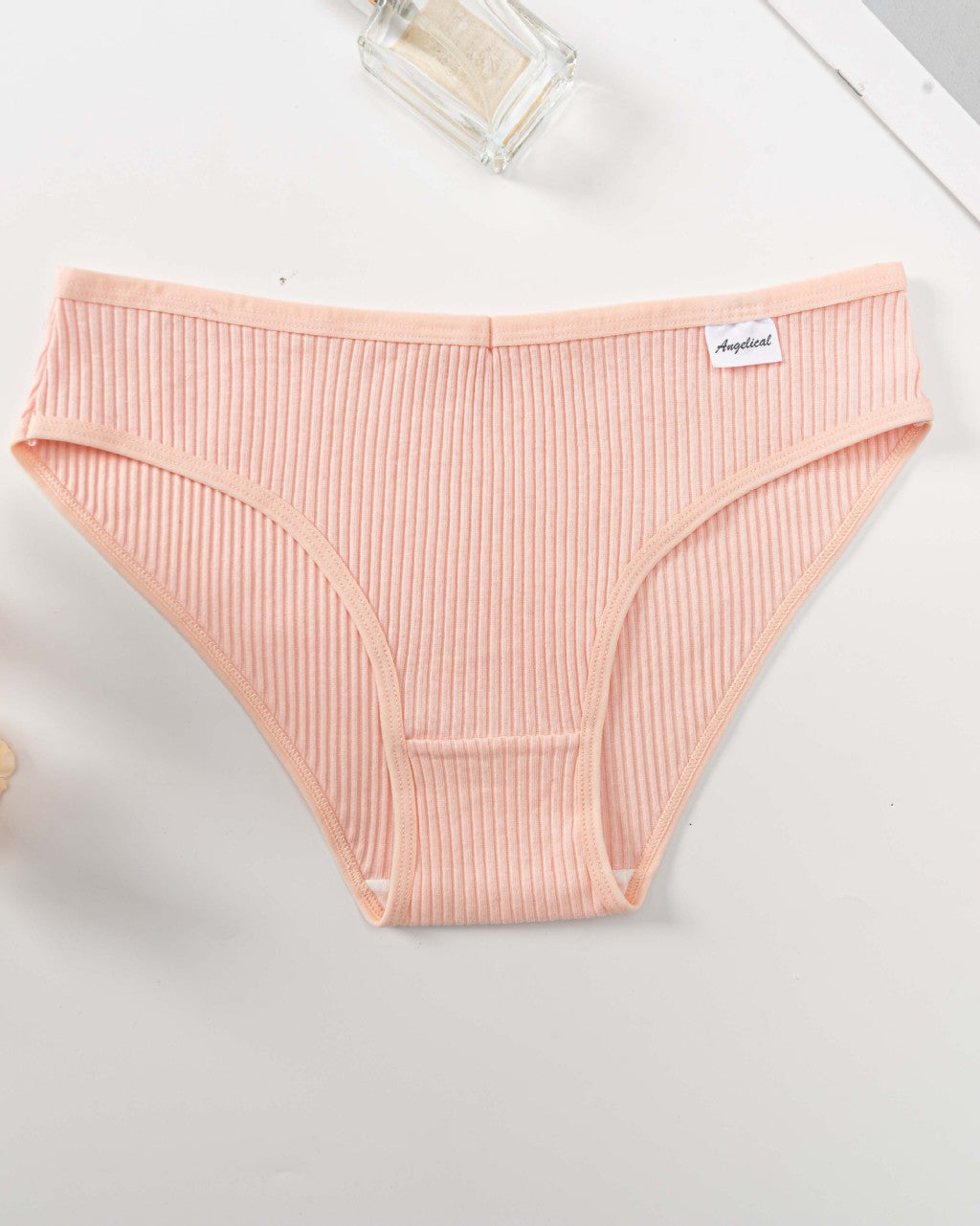 Sous-vêtements côtelés taille moyenne à haute élasticité pour femmes