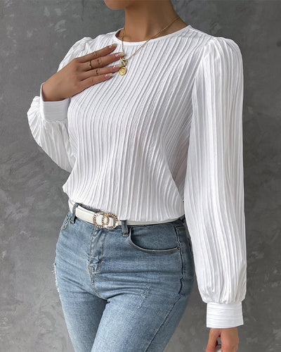 Viki – Textured Long Sleeve Blouse