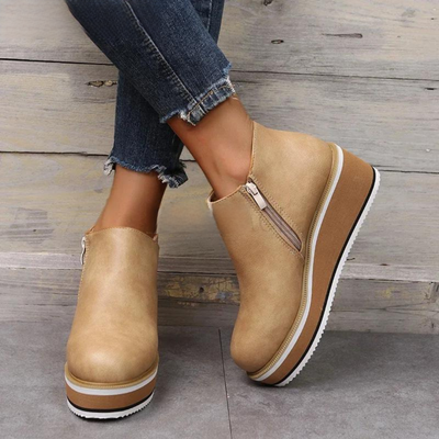 Viki | Orthopedic Leather ComfortStep Ankle Platform Boots