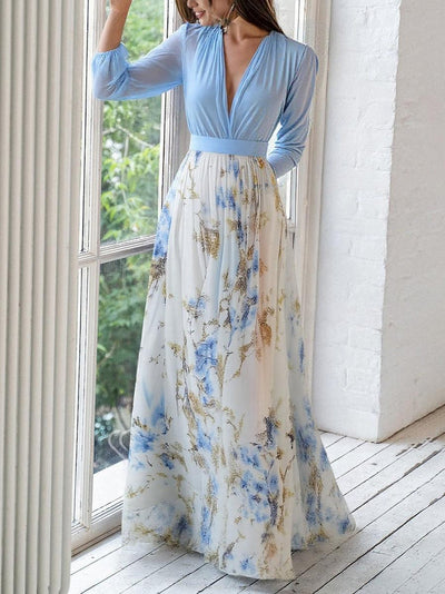 TESS | LONG DRESS WITH FLORAL PRINT