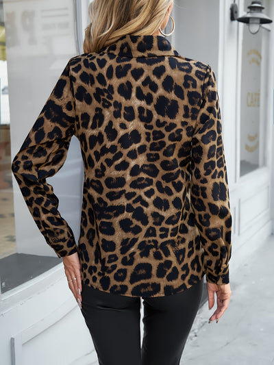 Viki - Leopard Print Polo Shirt