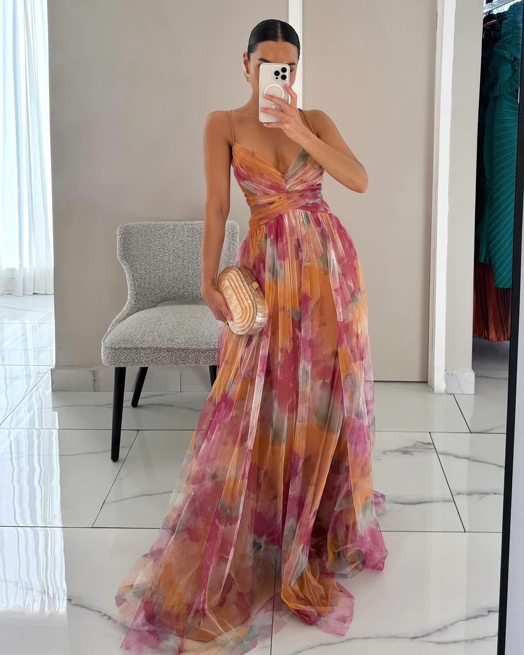 Viki- Incantevole Maxi-abito con Stampa Floreale