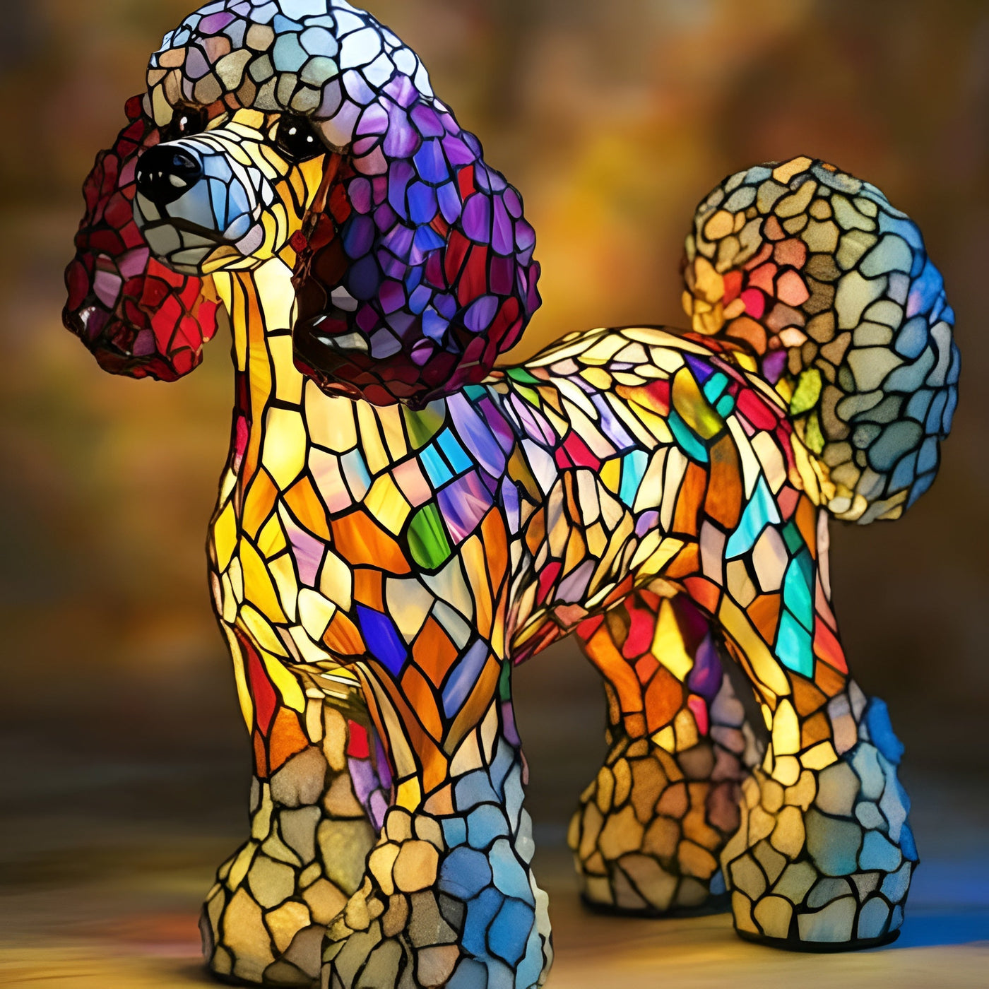 Gigi | Magisk Stained Glass Dog Lamp