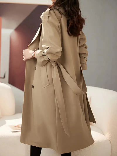 Brit & Boho™ I Cherry Double-Breasted Trench Coat