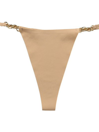 Sexy Non-marking One-Piece Metal Ring Cotton Crotch Breathable Panties