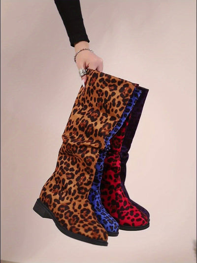 Viki - Leopard Print Mid-Calf Boots