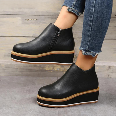 Viki | Orthopedic Leather ComfortStep Ankle Platform Boots