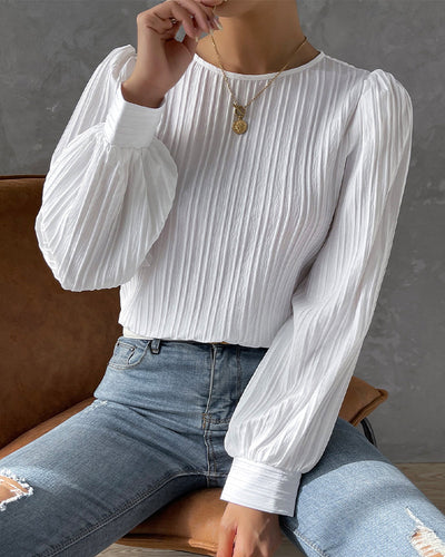 Viki – Textured Long Sleeve Blouse