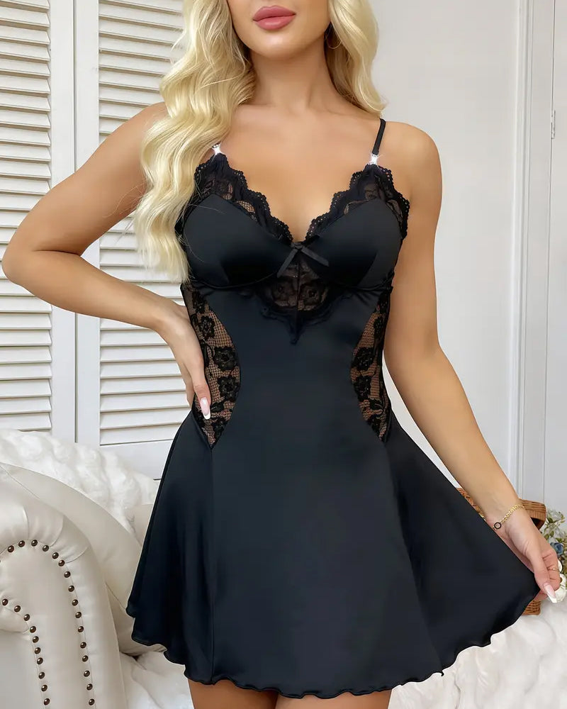 Chemise de nuit sexy à bretelles