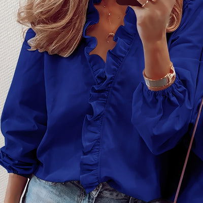 Viki – Ruffled V-Neck Blouse