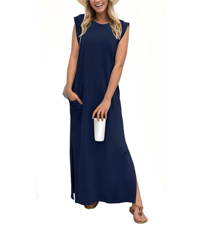 Romaisa | Casual, no-iron maxi dress with a slit