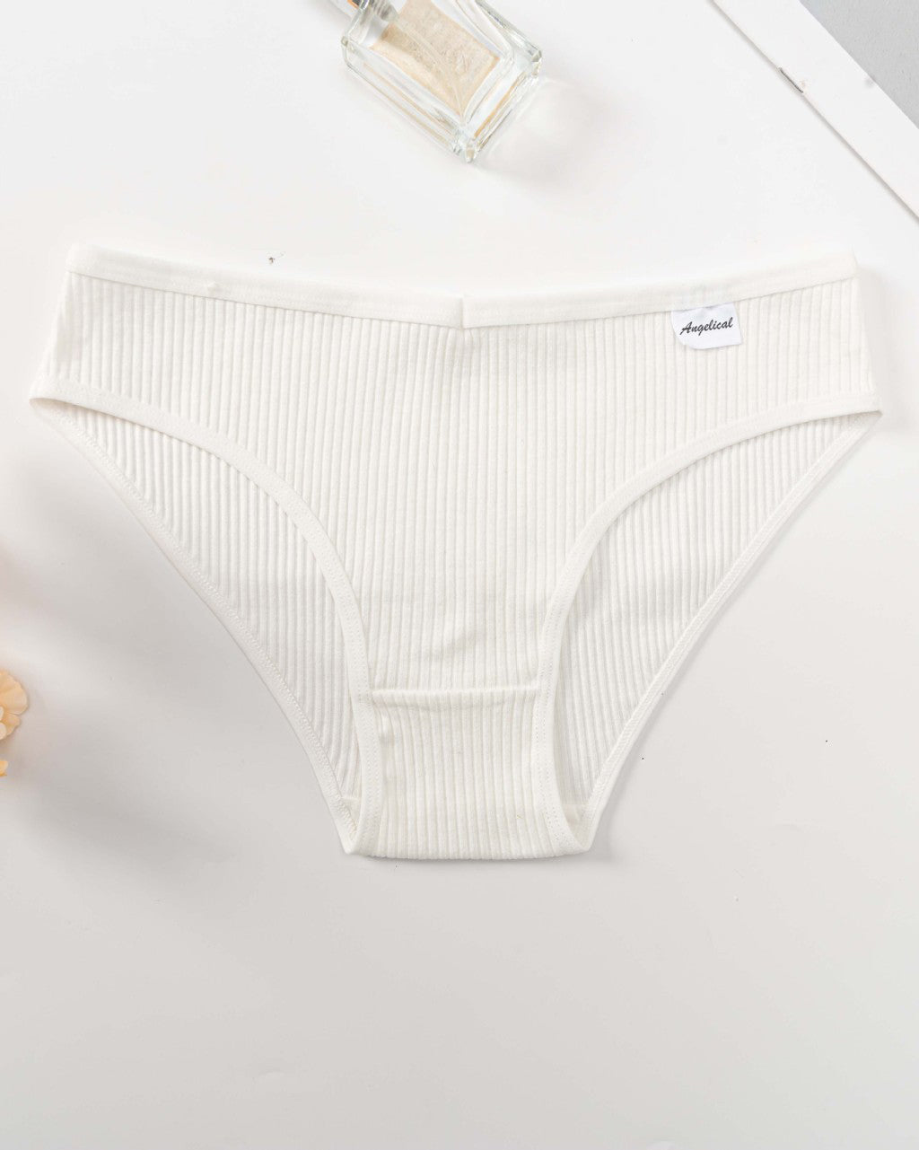 Sous-vêtements côtelés taille moyenne à haute élasticité pour femmes