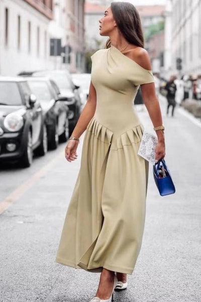 Brit & Boho™️ Ella  | Elegant Pleated Long Dress