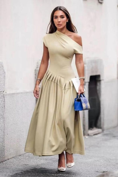 Brit & Boho™️ Ella  | Elegant Pleated Long Dress