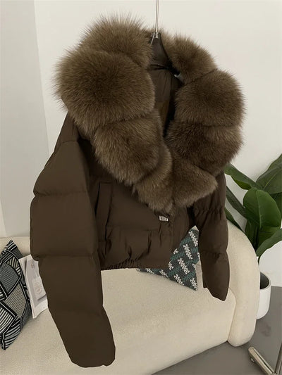 Brit & Boho™ | Aisha Puffer Jacket with Fur