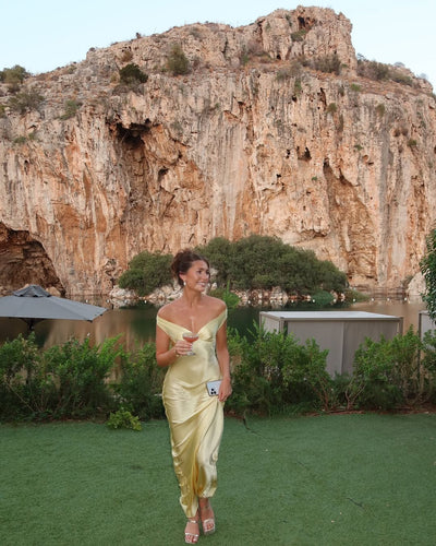 Emory | Backless Satin Maxi Dress