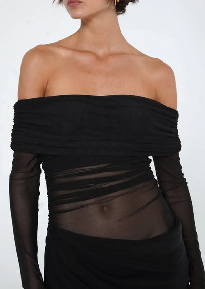 DIVINE DREAM | CUT-OUT MESH DRESS