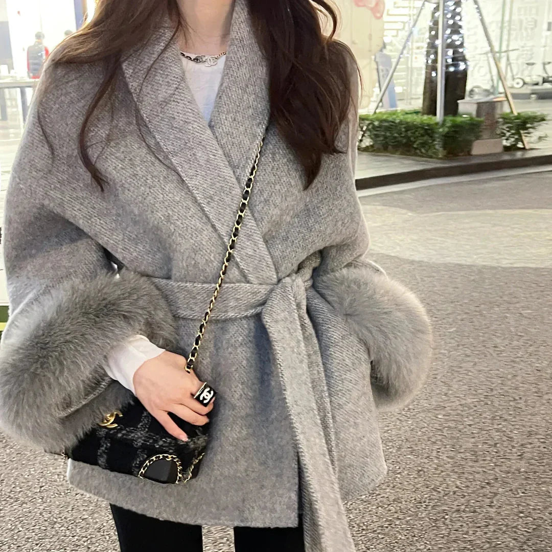 Brit & Boho™ | Alessia Fur Trench Coat