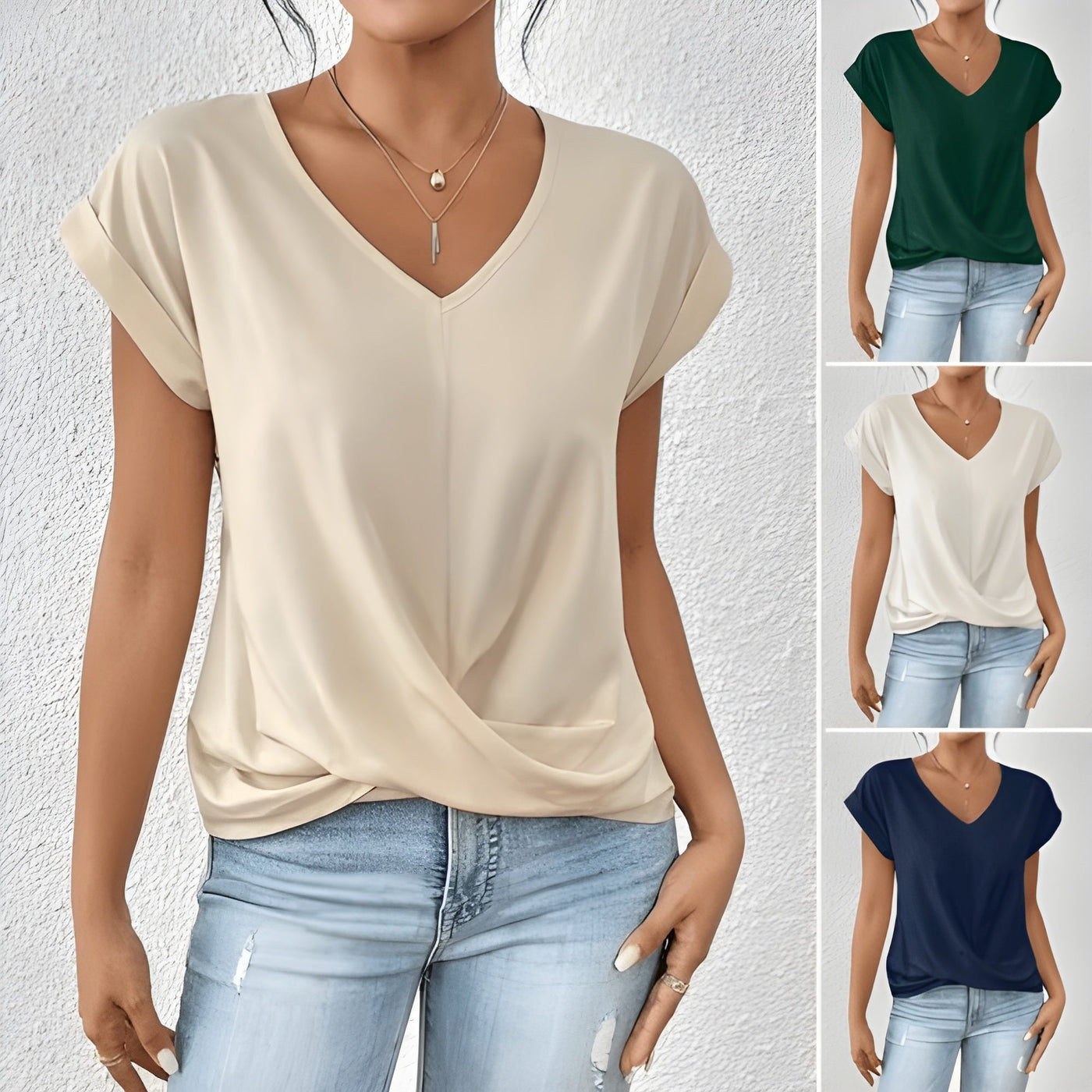 Viki – Twist Front V-Neck Top