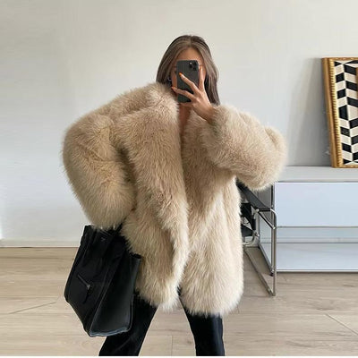 FLUFFY OVERSIZE FAUX FUR COAT