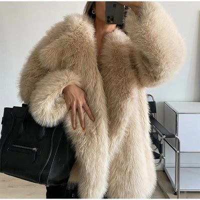 FLUFFY OVERSIZE FAUX FUR COAT