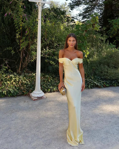 Emory | Backless Satin Maxi Dress