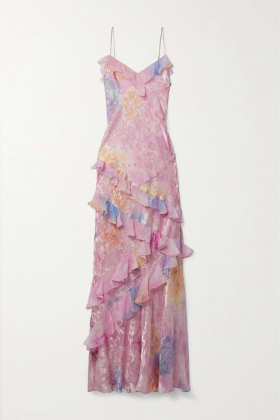 Isadora | Romantic Long Pastel Silk Dress