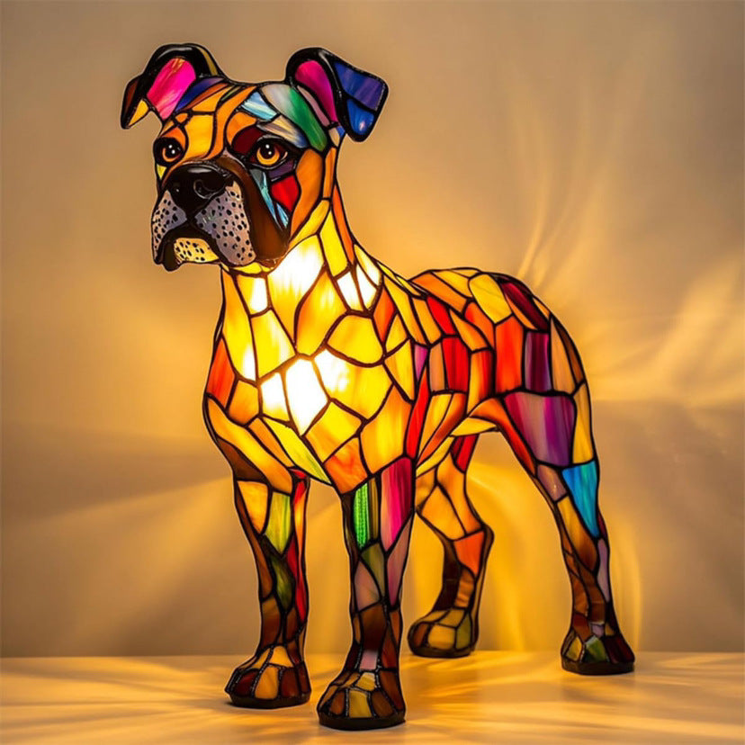 Tyson | Magisk Stained Glass Dog Lamp