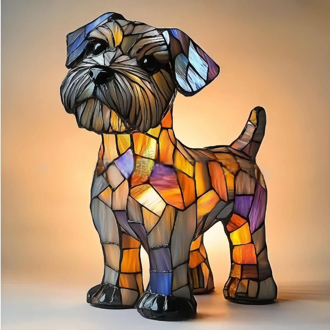 Rocky | Magisk Stained Glass Dog Lamp